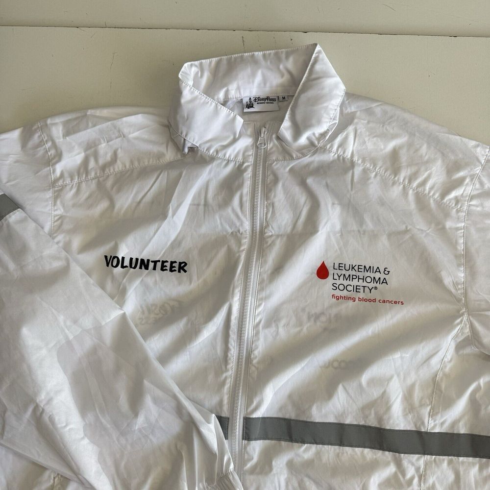 Disney Parks Volunteer 25 Year Marathon Windbreaker Medium Full Zip Pockets